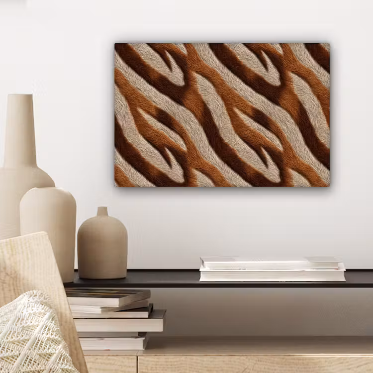 Canvas schilderij - Zebra - Bruin - Patroon — 5