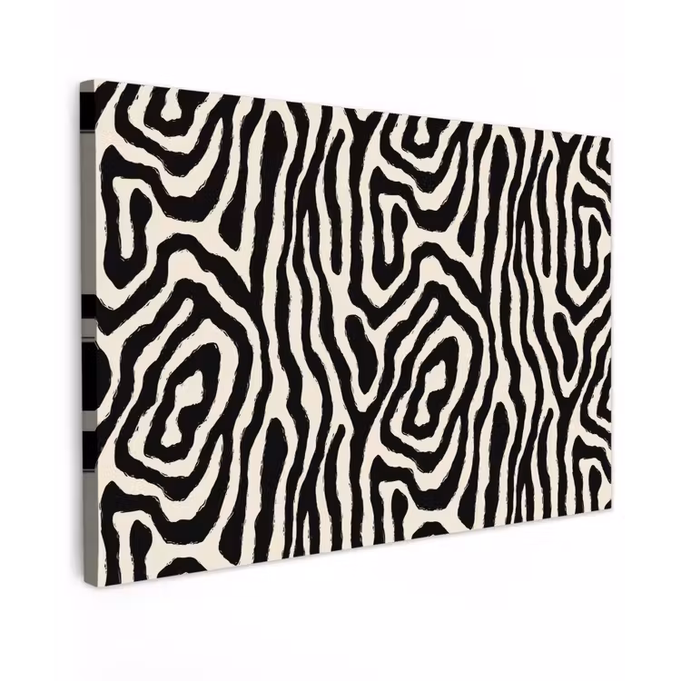 Canvas schilderij - Zebra - Zwart - Abstract — 1