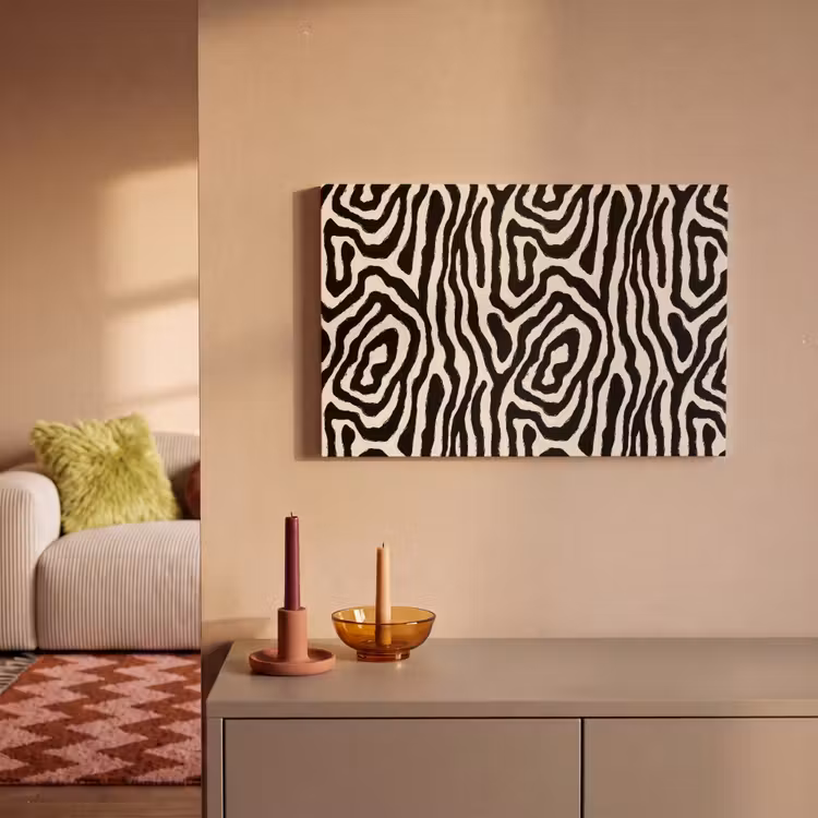 Canvas schilderij - Zebra - Zwart - Abstract — 2