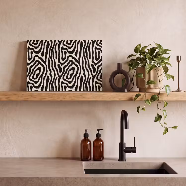Canvas schilderij - Zebra - Zwart - Abstract — 3
