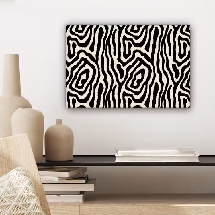 Canvas schilderij - Zebra - Zwart - Abstract — 5