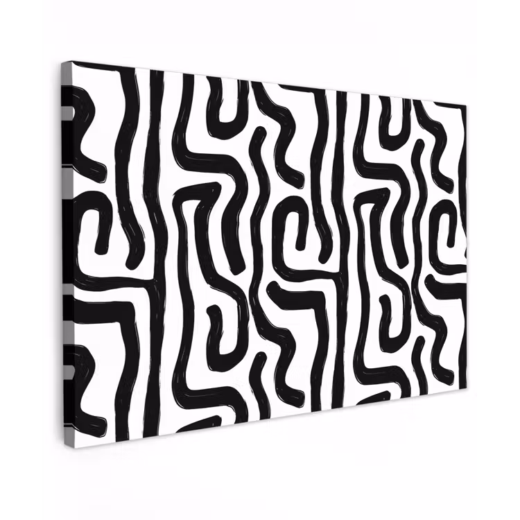 Canvas schilderij - Modern - Lijnen - Zwart — 1