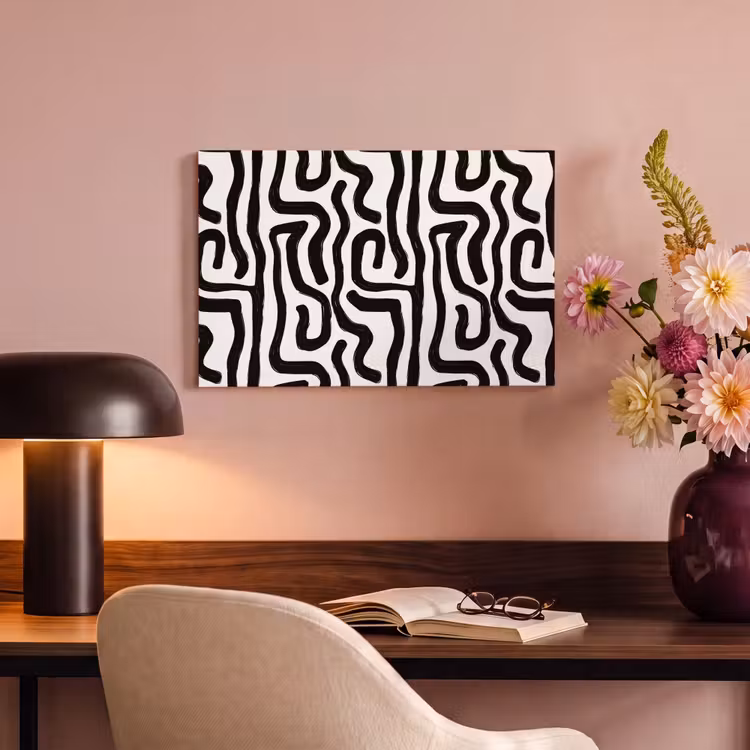 Canvas schilderij - Modern - Lijnen - Zwart — 4