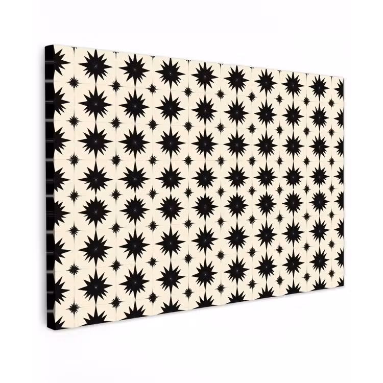 Canvas schilderij - Stervormen - Geometrisch - Zwart — 1