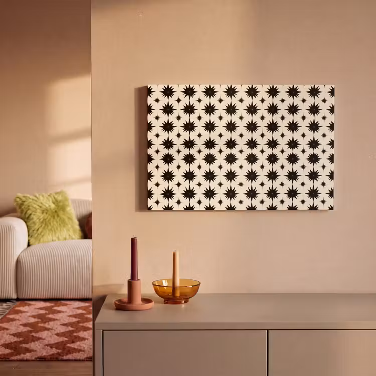 Canvas schilderij - Stervormen - Geometrisch - Zwart — 2