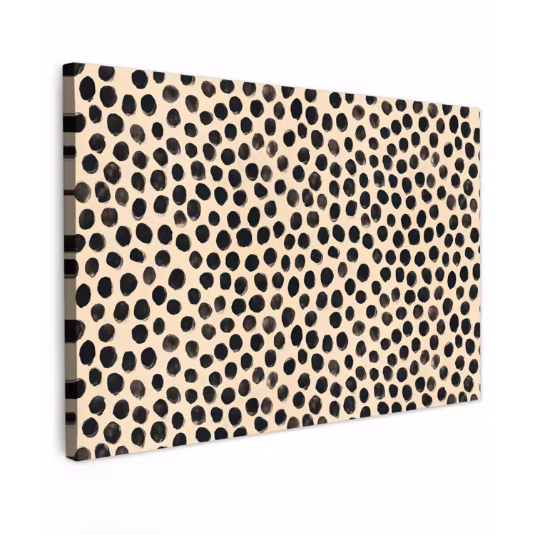Canvas schilderij - Stippen - Patroon - Zwart — 1