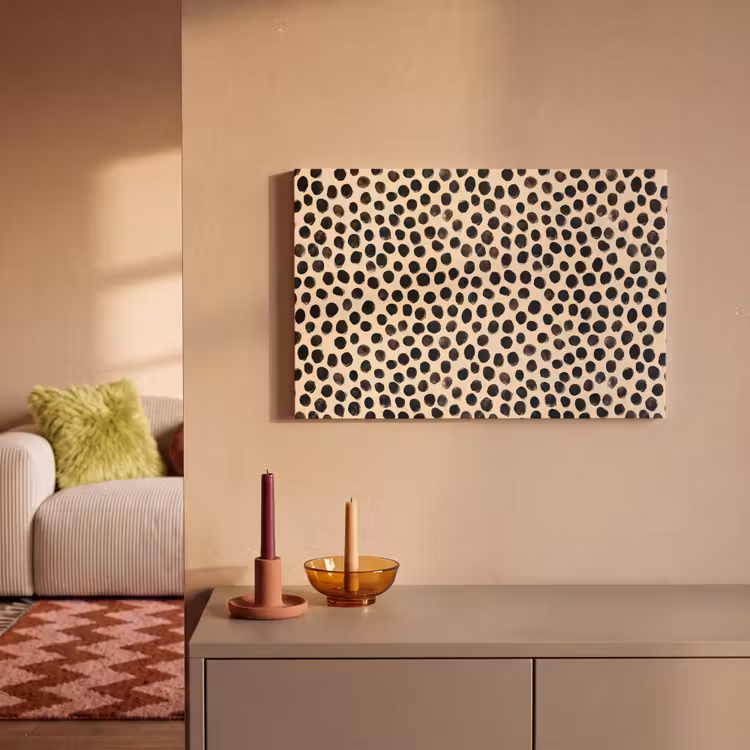 Canvas schilderij - Stippen - Patroon - Zwart — 2