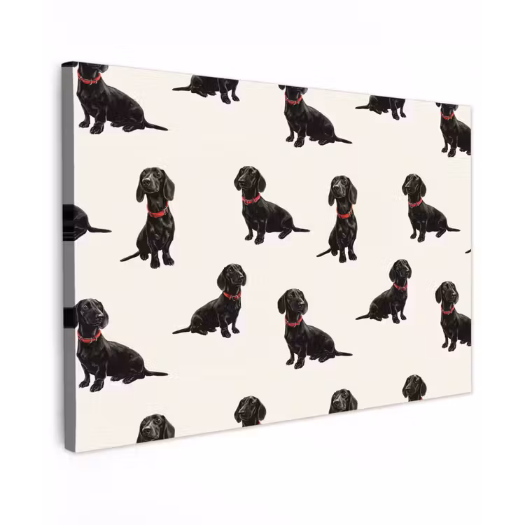 Canvas schilderij - Hond - Patroon - Zwart — 1