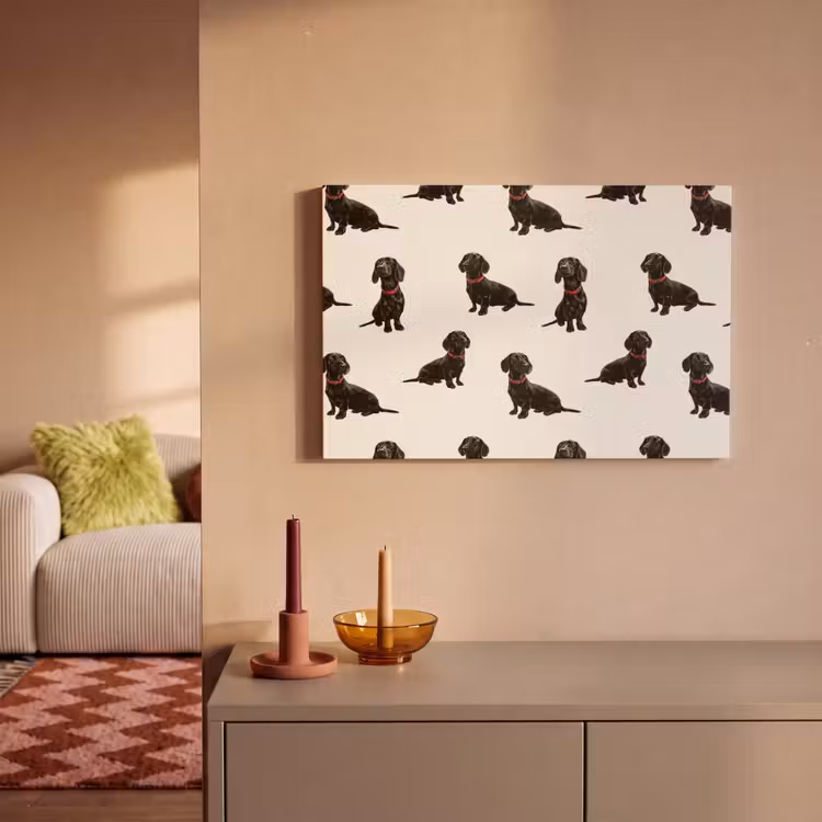 Canvas schilderij - Hond - Patroon - Zwart — 2