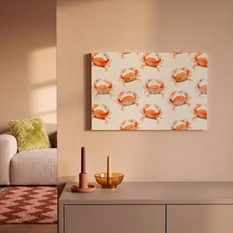 Canvas schilderij - Krabben - Patroon - Oranje — 2