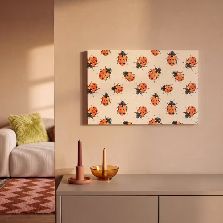 Canvas schilderij - Lieveheersbeestjes - Patroon - Rood — 2