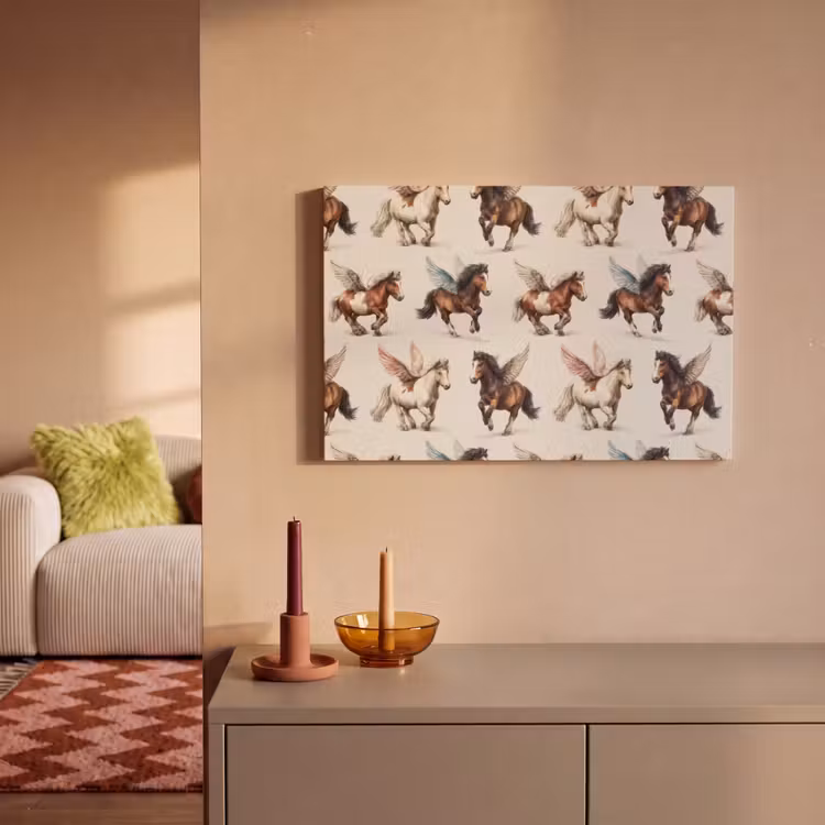 Canvas schilderij - Paarden - Vleugels - Kleurrijk — 2