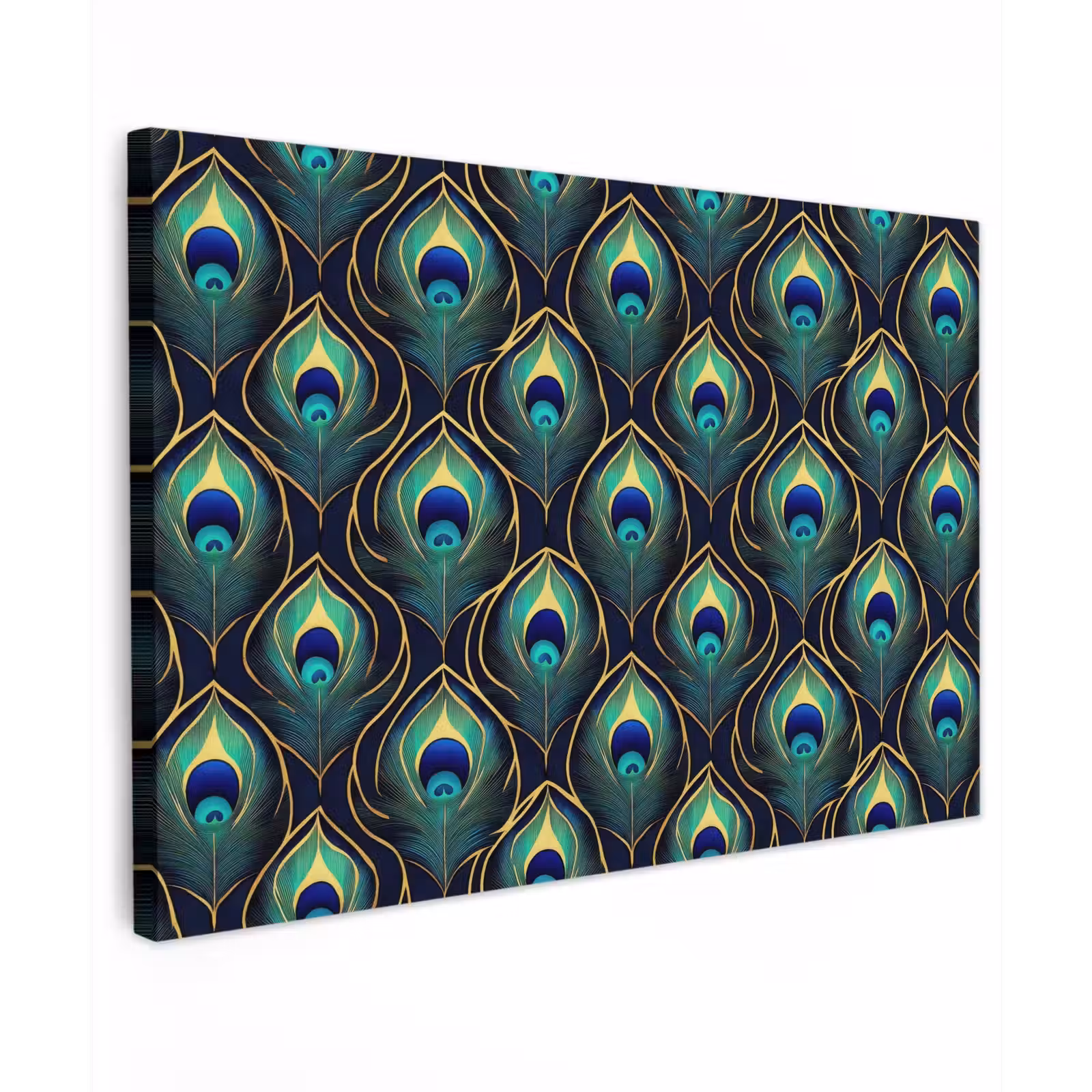Canvas schilderij - Pauw - Veren - Groen — 1