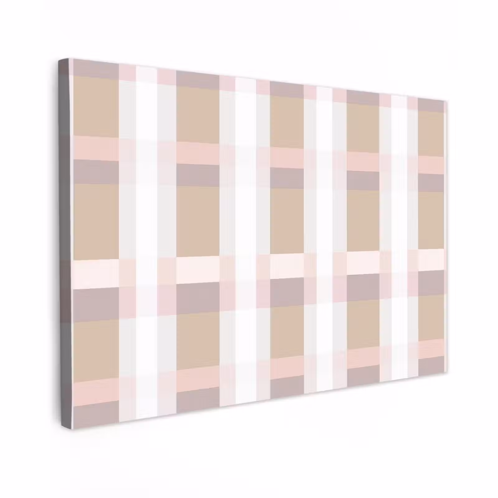Canvas schilderij - Ruitpatroon - Aardetinten - Minimalistisch — 1