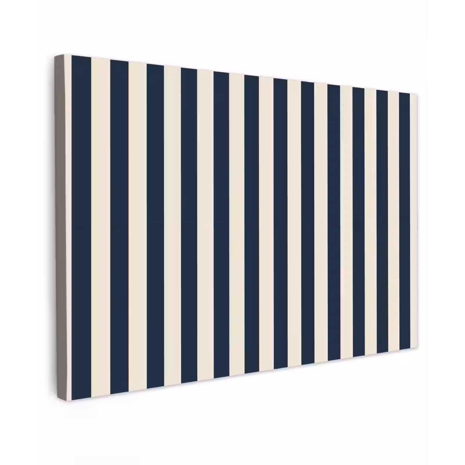 Canvas schilderij - Verticale strepen - Blauw - Crème — 1