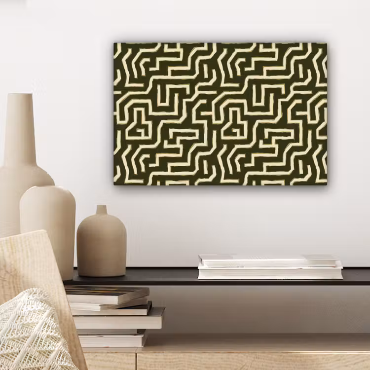 Canvas schilderij - Lijnen - Abstract - Groen — 5