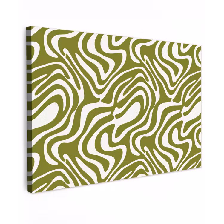 Canvas schilderij - Lijnpatroon - Groen - Organisch — 1