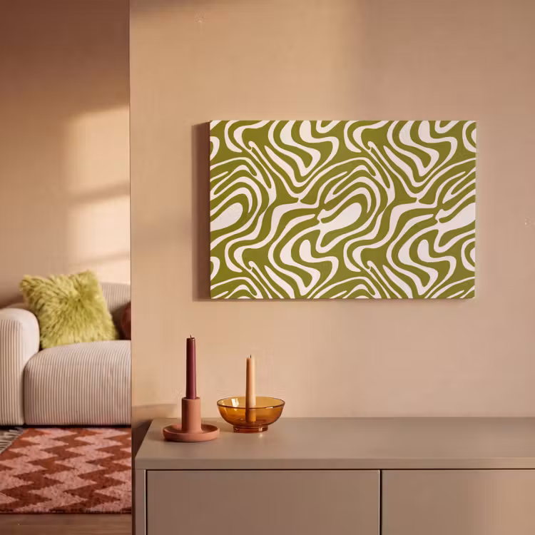 Canvas schilderij - Lijnpatroon - Groen - Organisch — 2