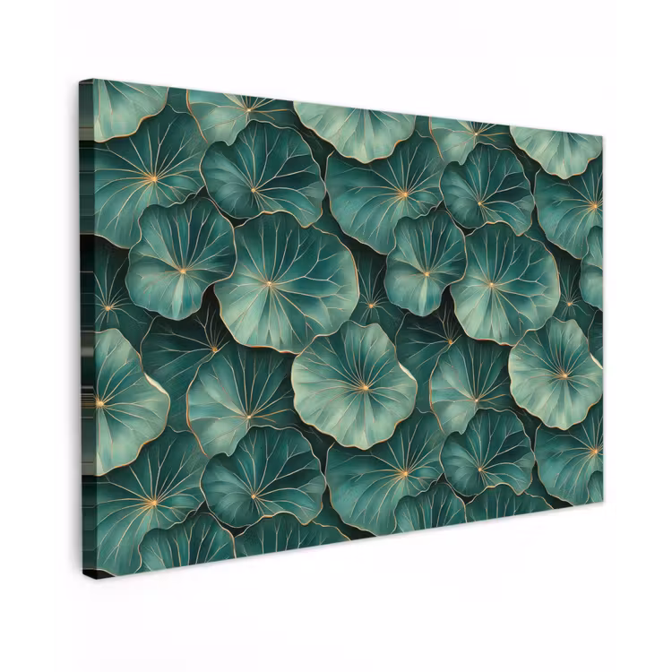 Canvas schilderij - Patroon - Bladeren - Groen — 1