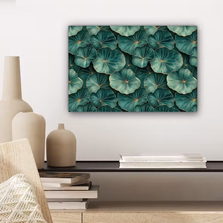 Canvas schilderij - Patroon - Bladeren - Groen — 5