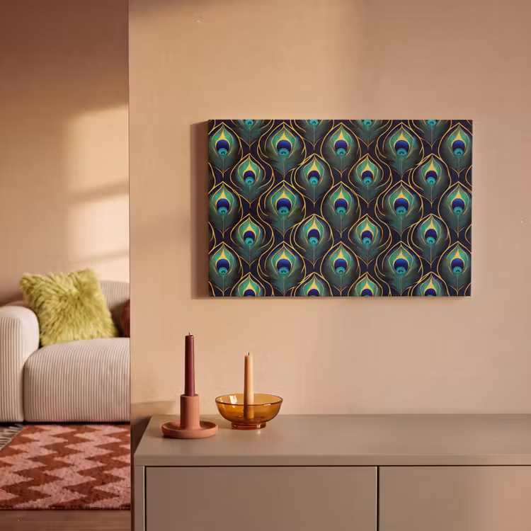 Canvas schilderij - Pauw - Veren - Groen — 2
