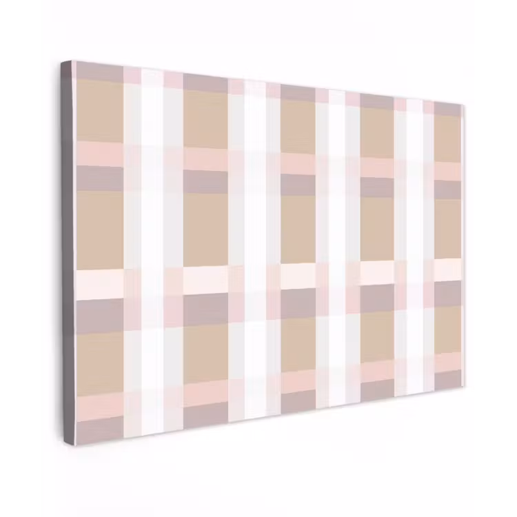 Canvas schilderij - Ruitpatroon - Aardetinten - Minimalistisch — 1