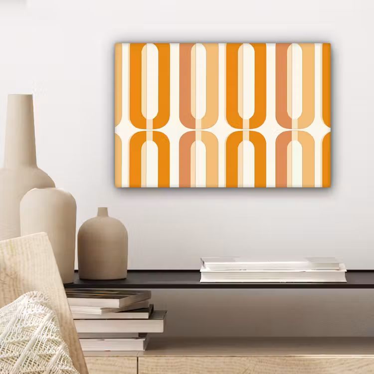 Canvas schilderij - U-vorm - Retro - Oranje — 5