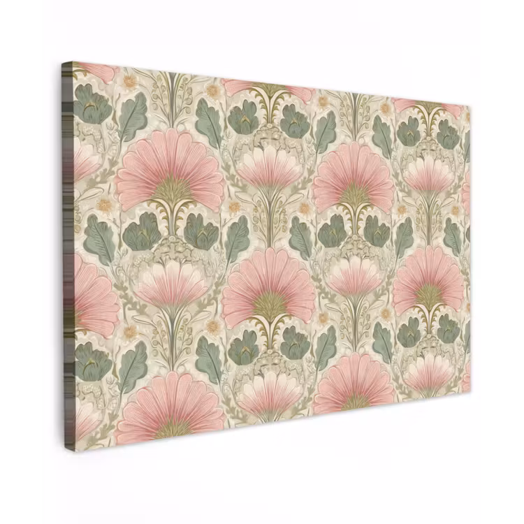 Canvas schilderij - Klassiek - Patroon - Roze — 1