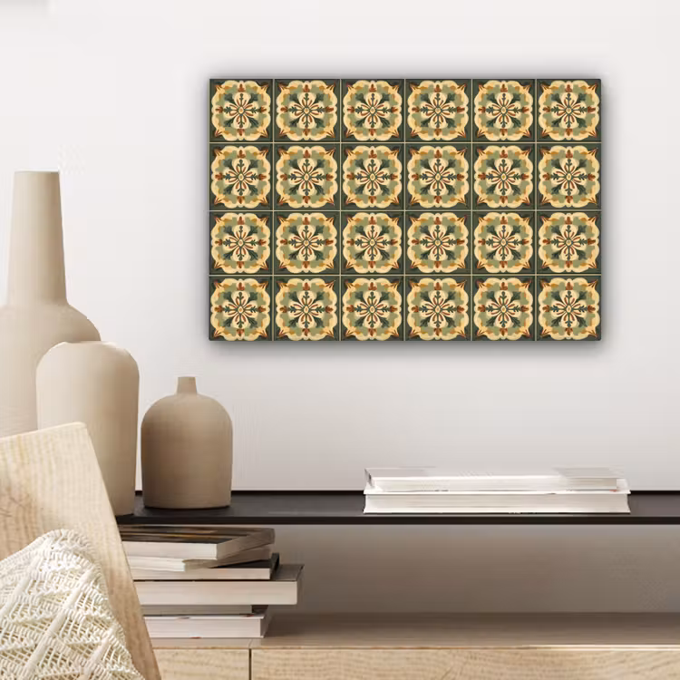 Canvas schilderij - Ornament - Patroon - Groen — 5