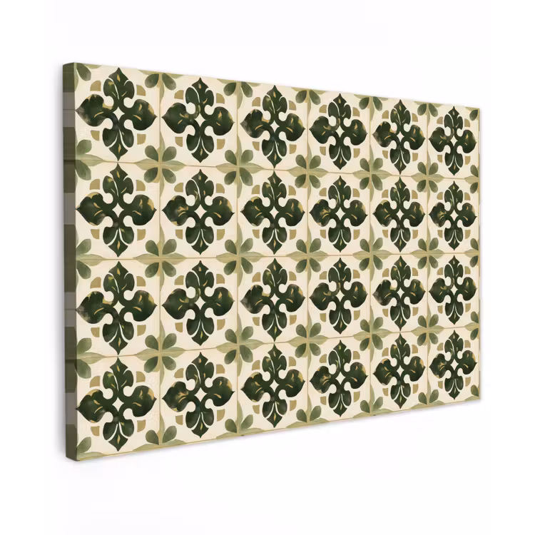 Canvas schilderij - Patroon - Tegel - Groen — 1