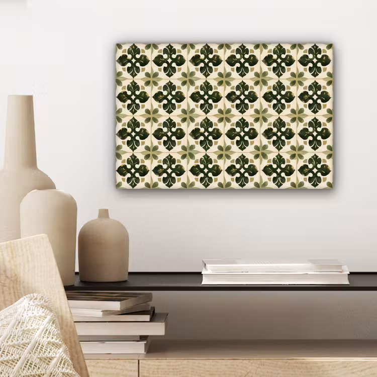 Canvas schilderij - Patroon - Tegel - Groen — 5