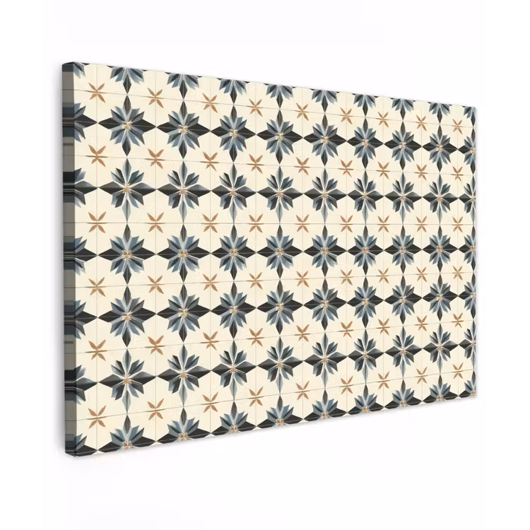 Canvas schilderij - Sierlijk - Ornament - Blauw — 1