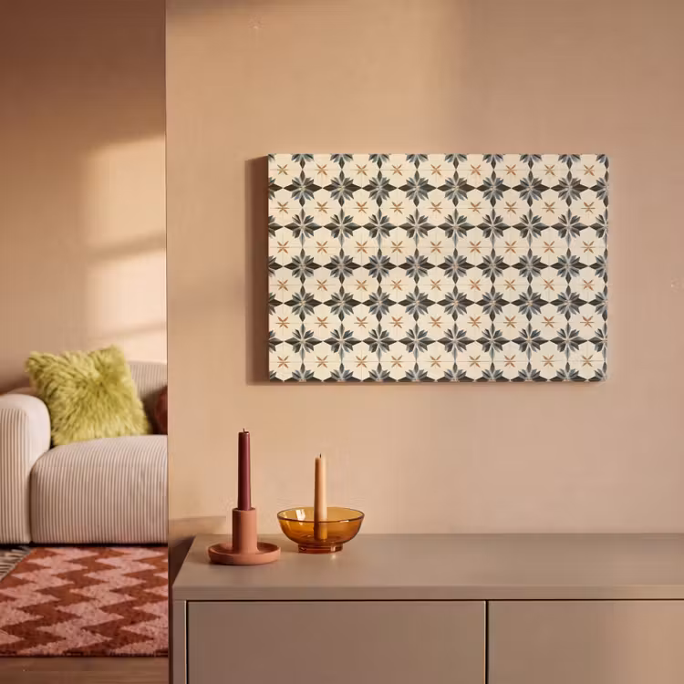 Canvas schilderij - Sierlijk - Ornament - Blauw — 2