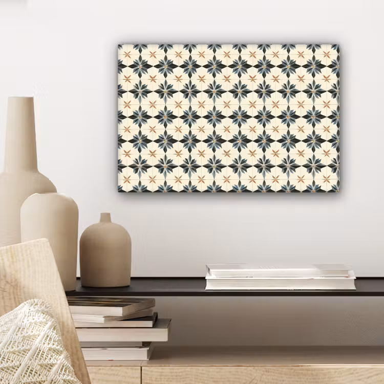 Canvas schilderij - Sierlijk - Ornament - Blauw — 5