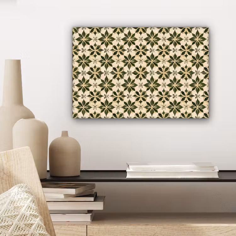 Canvas schilderij - Tegel - Dessin - Groen — 5