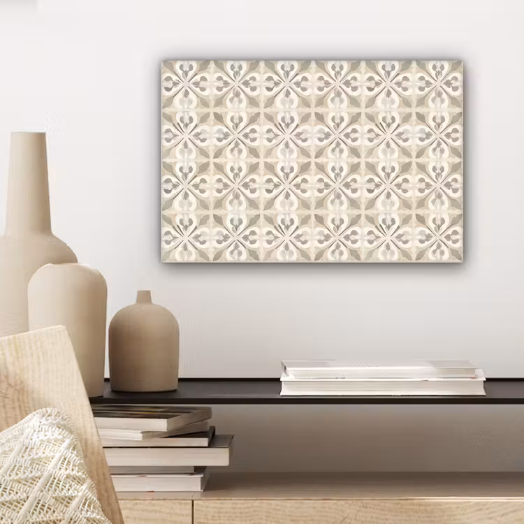 Canvas schilderij - Tegel - Motief - Beige — 5