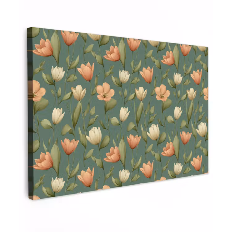Canvas schilderij - Tulpen - Botanisch - Groen — 1