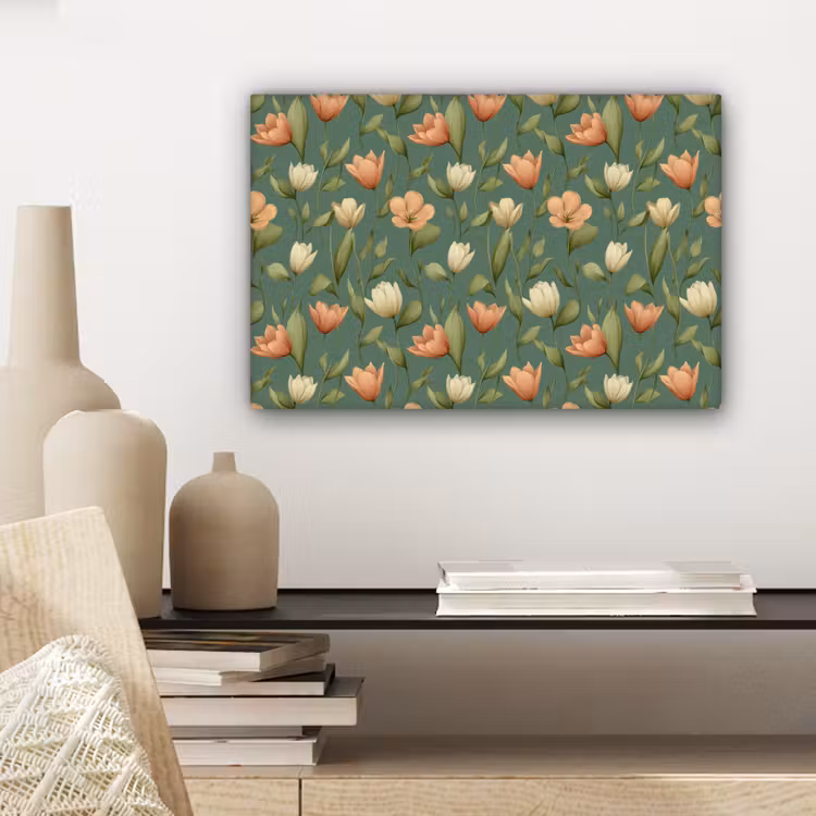 Canvas schilderij - Tulpen - Botanisch - Groen — 5