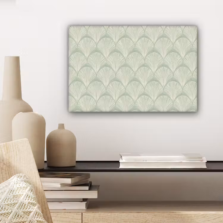 Canvas schilderij - Waaiers - Patroon - Groen — 5