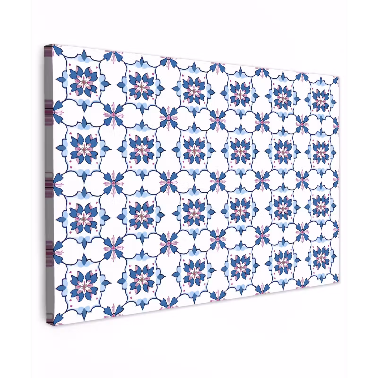 Canvas schilderij - Modern - Patroon - Blauw - Roze — 1