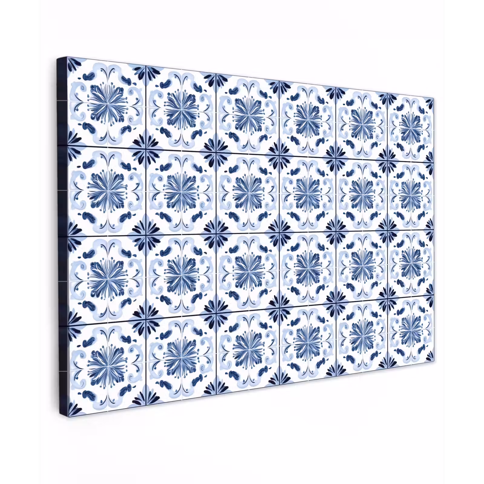 Canvas schilderij - Patroon - Tegel - Blauw — 1