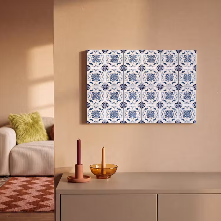 Canvas schilderij - Patroon - Tegel - Blauw — 2