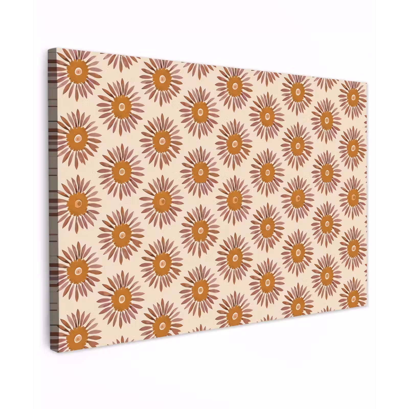 Canvas schilderij - Patroon - Retro - Bruin — 1