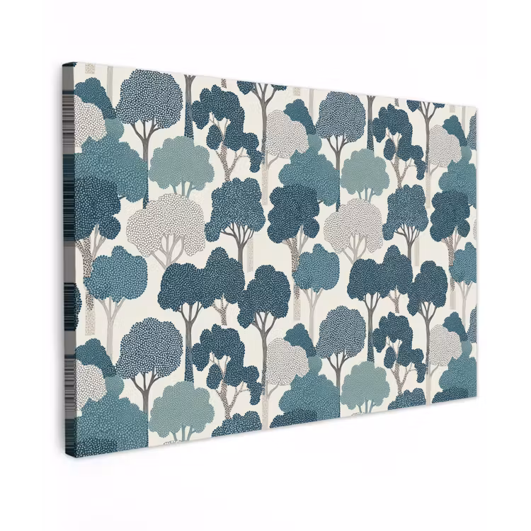 Canvas schilderij - Modern - Bomen - Bos - Patroon - Blauw — 1