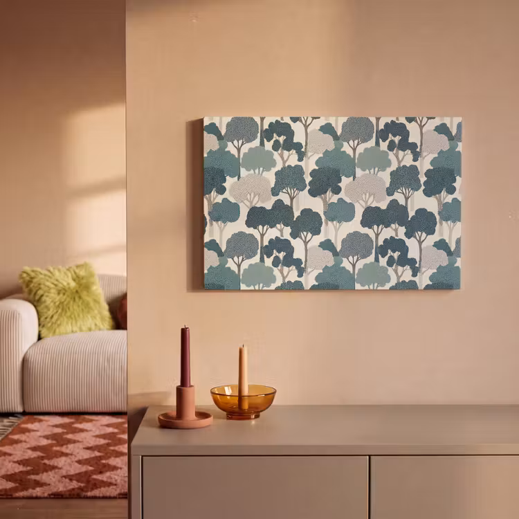 Canvas schilderij - Modern - Bomen - Bos - Patroon - Blauw — 2