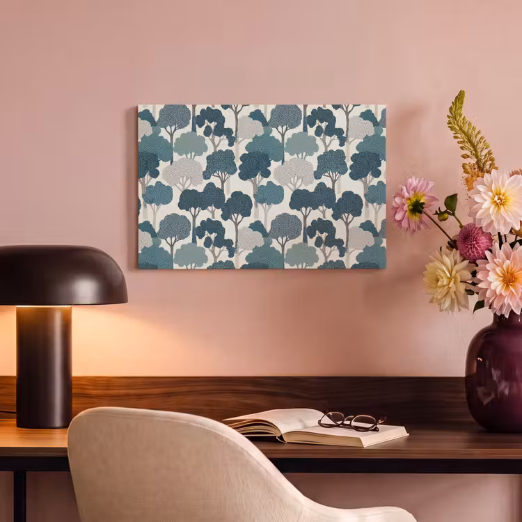 Canvas schilderij - Modern - Bomen - Bos - Patroon - Blauw — 4