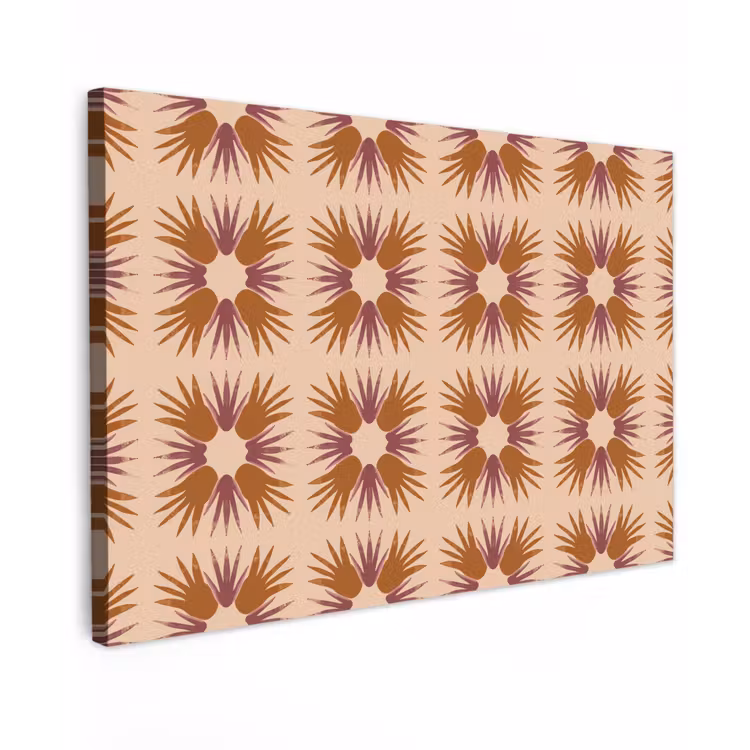 Canvas schilderij - Ornament - Patroon - Oker — 1