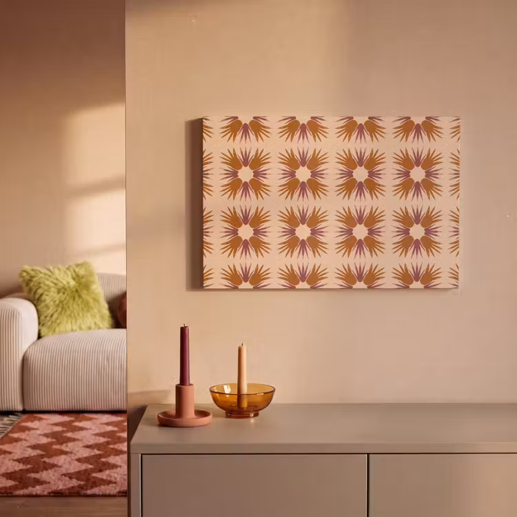 Canvas schilderij - Ornament - Patroon - Oker — 2