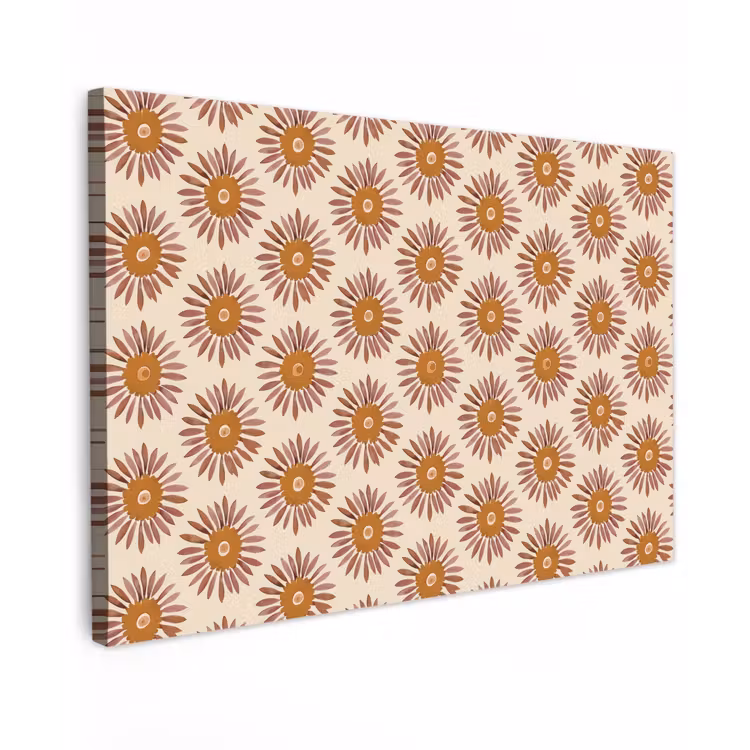 Canvas schilderij - Patroon - Retro - Bruin — 1