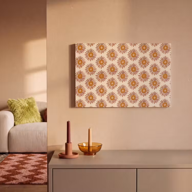 Canvas schilderij - Patroon - Retro - Bruin — 2